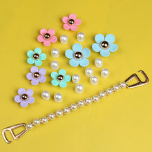 Load image into Gallery viewer, DIY Colorful Flower Charms for Garden Shoes, Croc Shoe Accessories, Detachable Pearl Chains BS0004