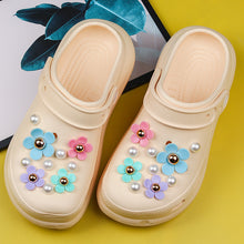 Load image into Gallery viewer, DIY Colorful Flower Charms for Garden Shoes, Croc Shoe Accessories, Detachable Pearl Chains BS0004