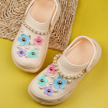 Load image into Gallery viewer, DIY Colorful Flower Charms for Garden Shoes, Croc Shoe Accessories, Detachable Pearl Chains BS0004