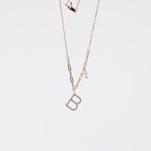 Load image into Gallery viewer, Gemstone Letter Pendant Necklace N01913M
