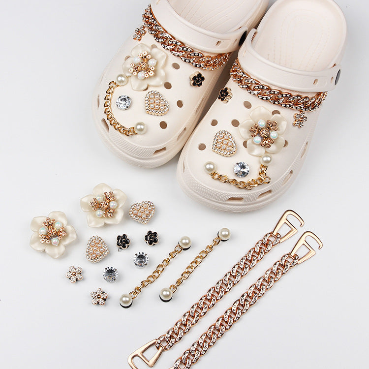 DIY Accessories Shoe Charms Flowers Pearl Princess Elegant Little Fragrance Style Shoe Buckle BS0002