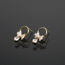 Load image into Gallery viewer, Sparkly Bow Stud Earrings E00951
